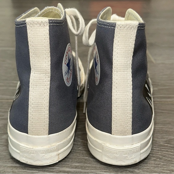 🛑SOLD - Converse X CDG Comme Des Garcons Play Chuck Taylor 70 Hi Steel Gray Men - Picture 12 of 16